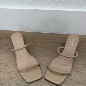 RAYE Beige Square-Toe Heels